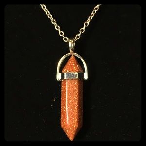 Sparkling Copper Tone Pillar Pendant Necklace NWT boutique